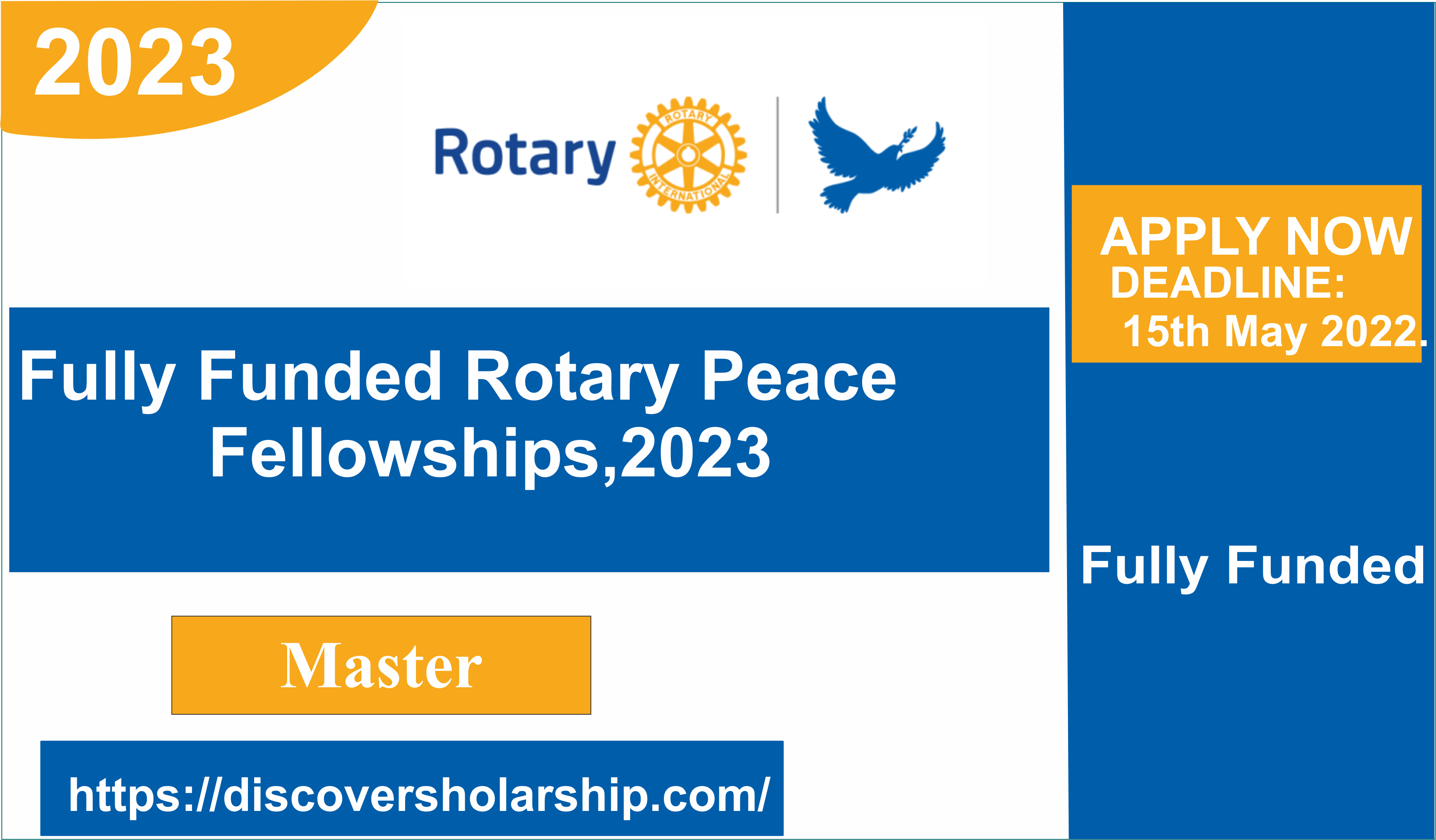 Fully Funded Rotary Peace Fellowships, 2023