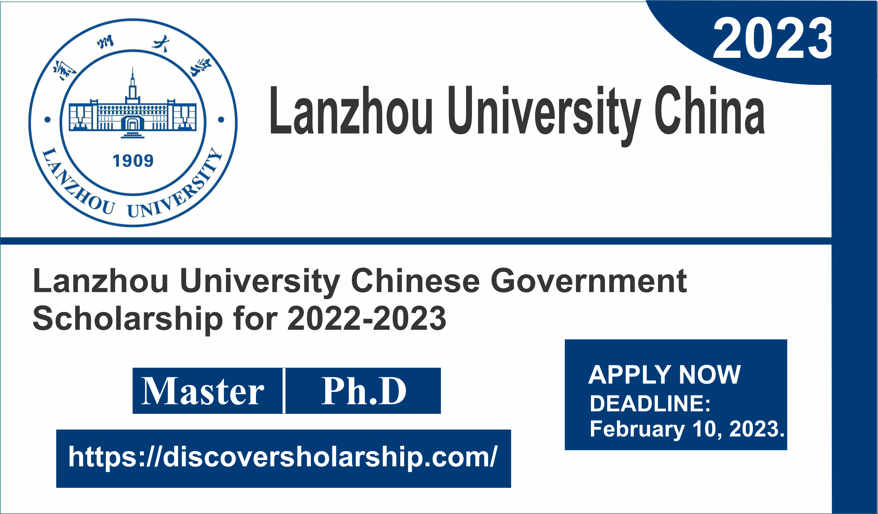Lanzhou University Chinese Government Scholarship for 2022-2023