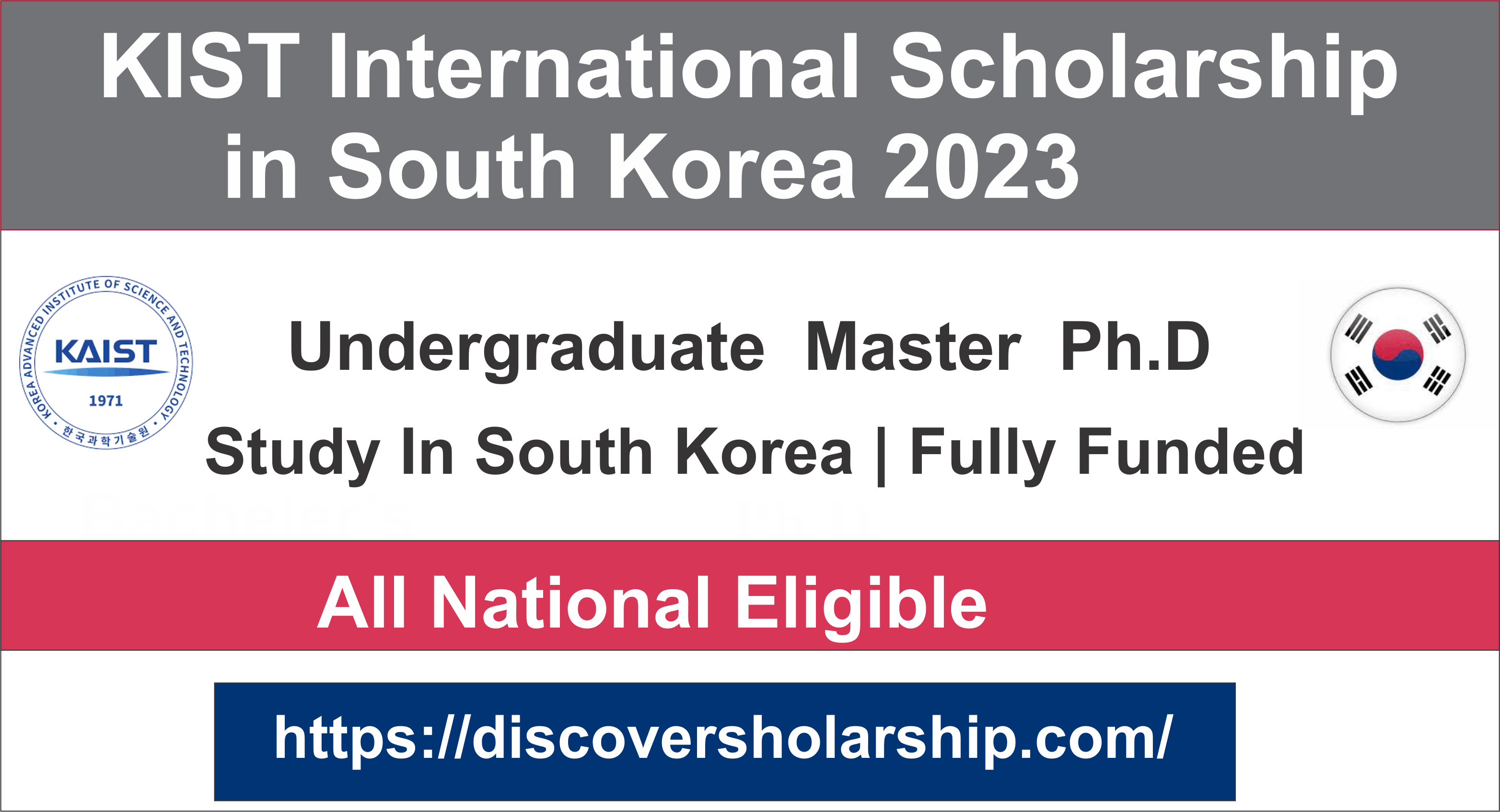 KAIST Undergraduate Scholarship 2023 in South Korea