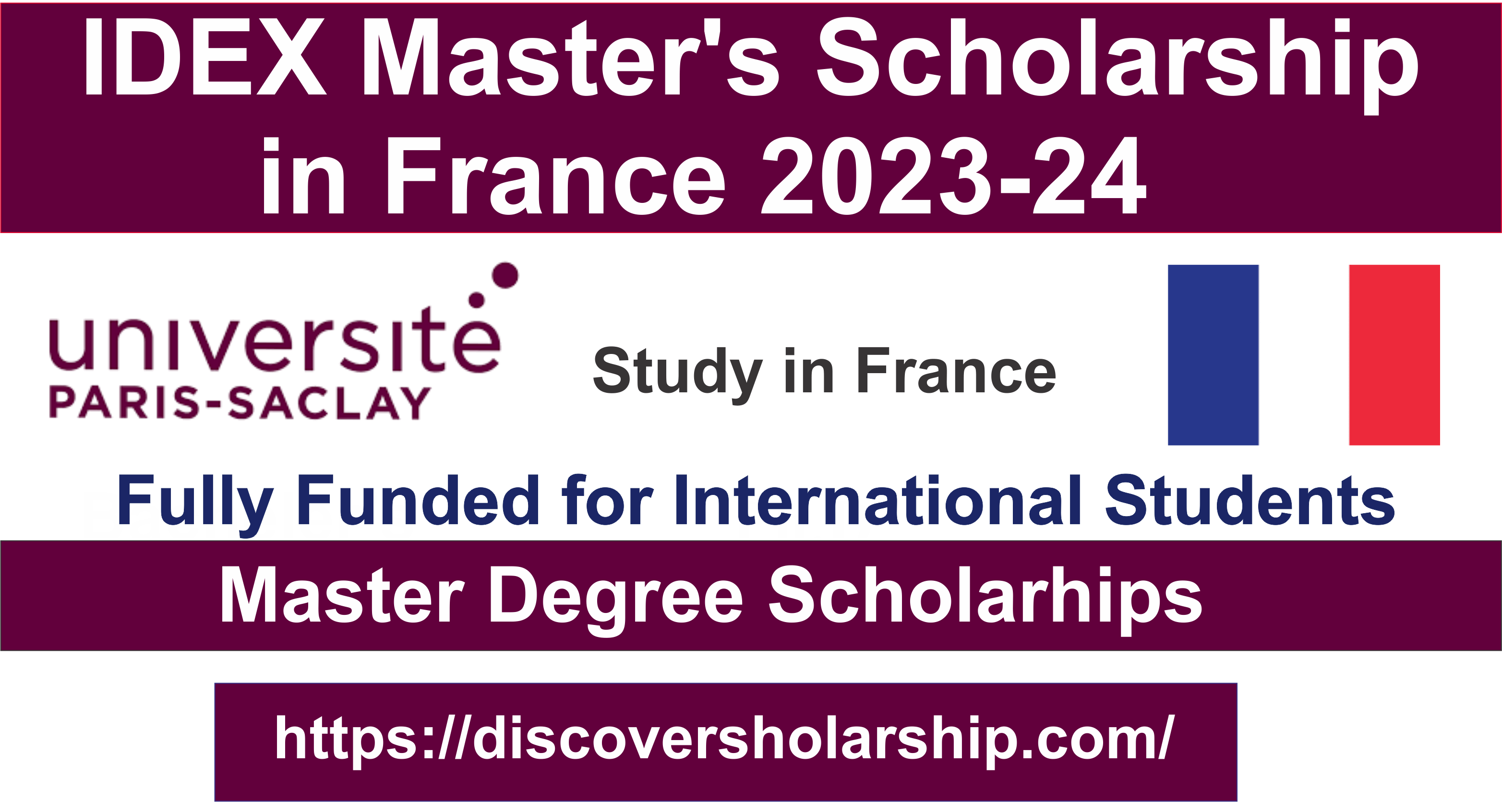 IDEX Master's Scholarship in France 2023-24