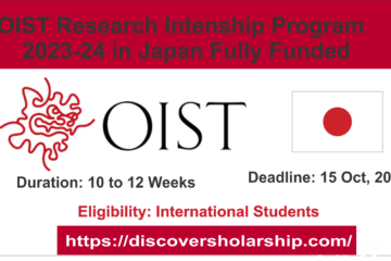 OIST Research Internship Program 2023-24 in Japan Fully Funded