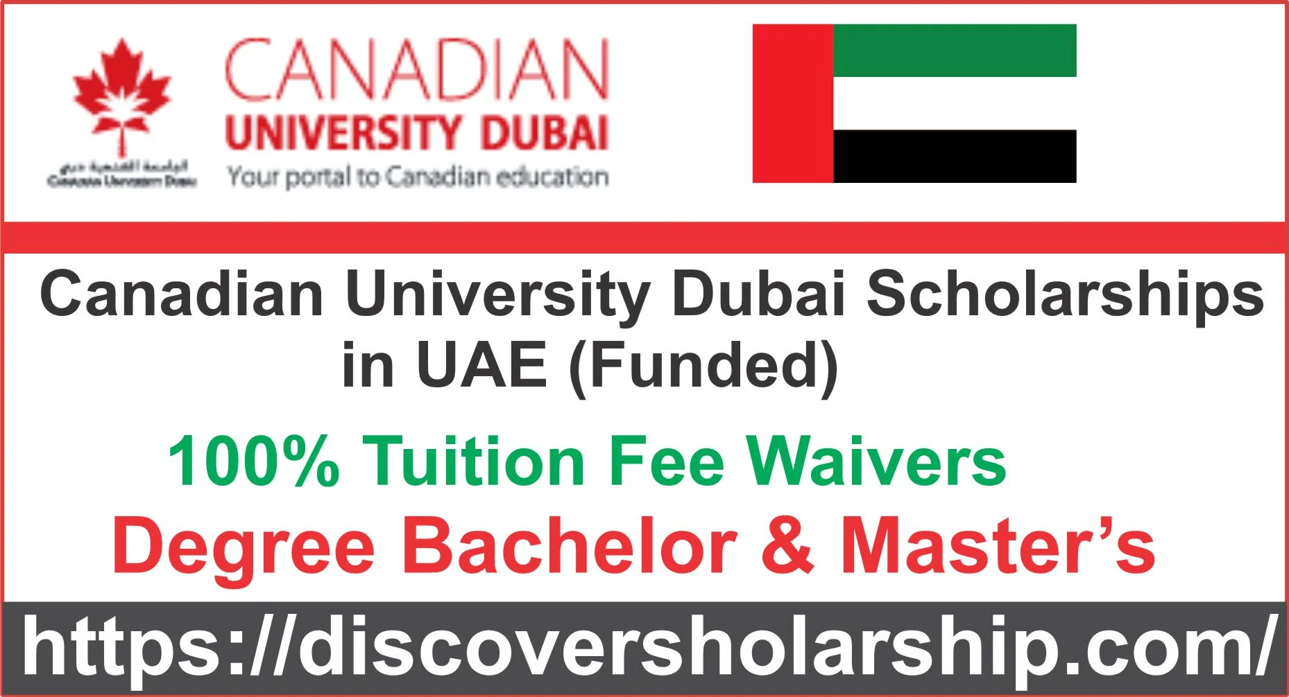 Canadian University Dubai Scholarships in UAE (Funded)